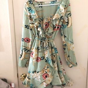 Green floral dress